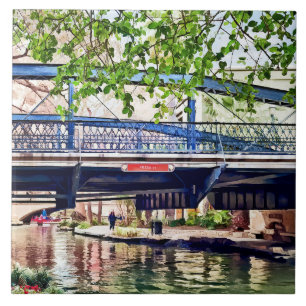 San Antonio TX - Brug op Paseo Del Rio Tegeltje