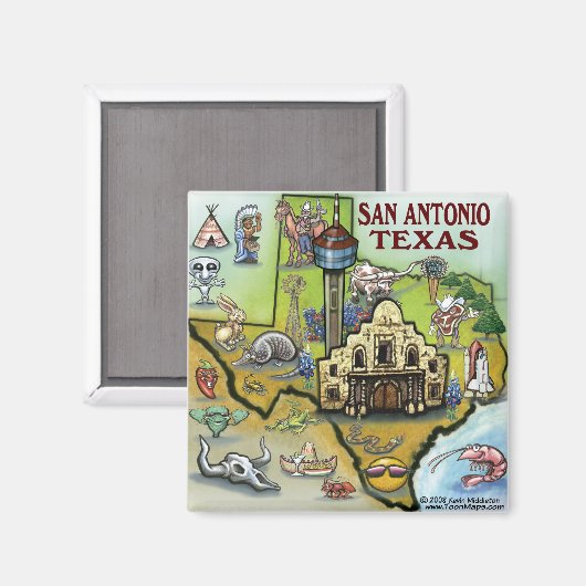San Antonio TX Magneet (Voorkant / Achterkant)