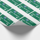 San Antonio, TX Road Sign Cadeaupapier (Hoek)