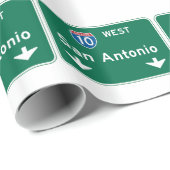 San Antonio, TX Road Sign Cadeaupapier (Rol Hoek)