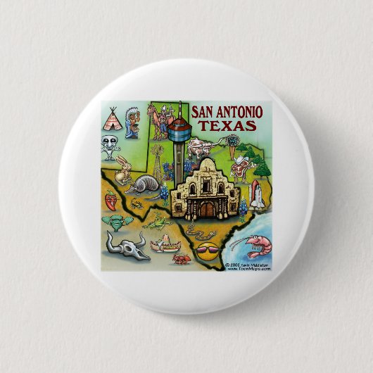 San Antonio TX Ronde Button 5,7 Cm (Voorkant)