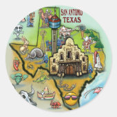 San Antonio TX Ronde Sticker (Voorkant)