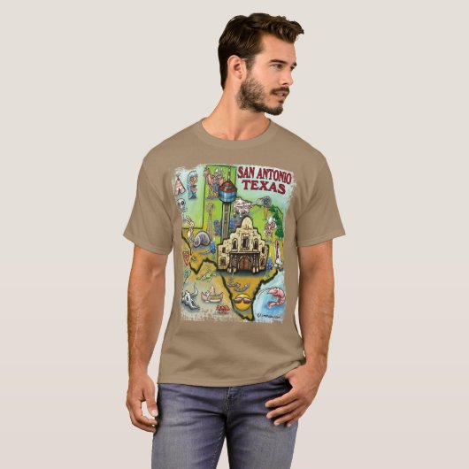 San Antonio TX T-shirt (Voorkant volledig)
