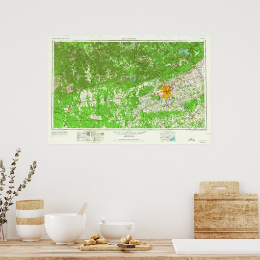  San Antonio TX Topo Poster (Keuken)