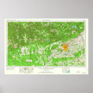 San Antonio TX Topo Poster