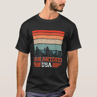 San Antonio USA Retro  Sunset Skyline San A T-shirt