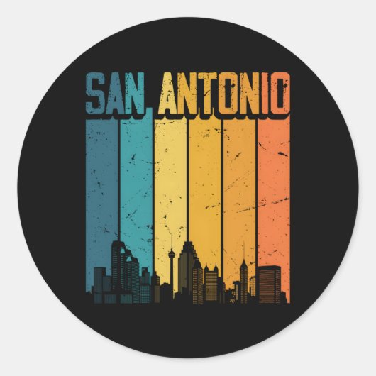 San Antonio USA Skyline San Antonio Ronde Sticker (Voorkant)