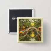 San Antonio Vierkante Button 5,1 Cm (Voorkant /achterkant)