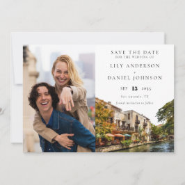 San Antonio Watercolor Photo Wedding Save The Date
