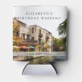 San Antonio Watercolor Verjaardagsweekend Blikjeskoeler (Voorkant)