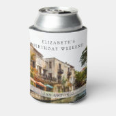 San Antonio Watercolor Verjaardagsweekend Blikjeskoeler (Blikje Achterkant)