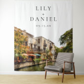 San Antonio Wedding Photo Backdrop Wandkleed (In situ)