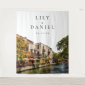 San Antonio Wedding Photo Backdrop Wandkleed (Voorkant)