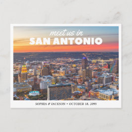 San Antonio Wedding Save the Date Retro Postcard Briefkaart