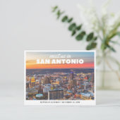 San Antonio Wedding Save the Date Retro Postcard Briefkaart (Staand voorkant)