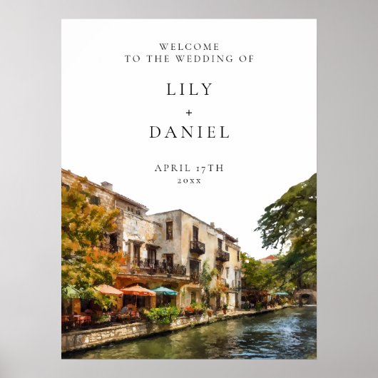 San Antonio Wedding Welcome Sign Poster (Voorkant)