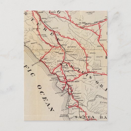 San Benito, Fresno, Monterey, San Luis Obispo Briefkaart (Voorkant)