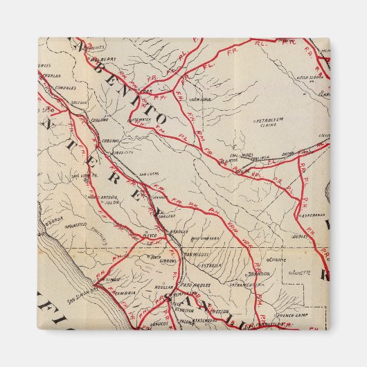 San Benito, Fresno, Monterey, San Luis Obispo Magneet (Voorkant)