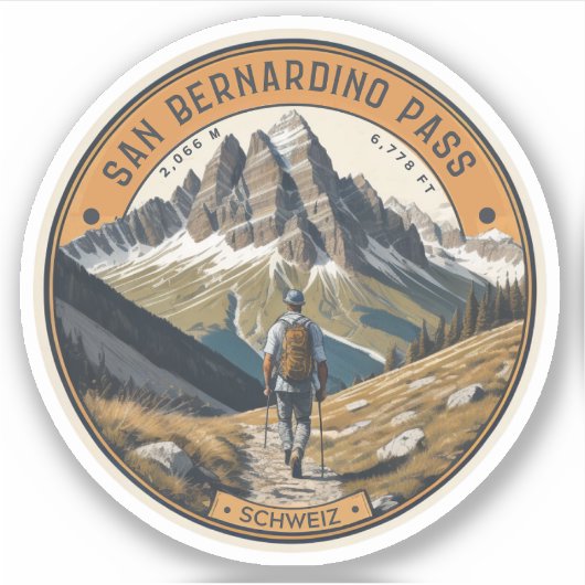 San Bernardino bergpas door de Zwitserse Alpen Sticker (Voorkant)