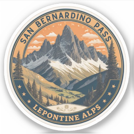 San Bernardino bergpas door de Zwitserse Alpen Sticker (Voorkant)