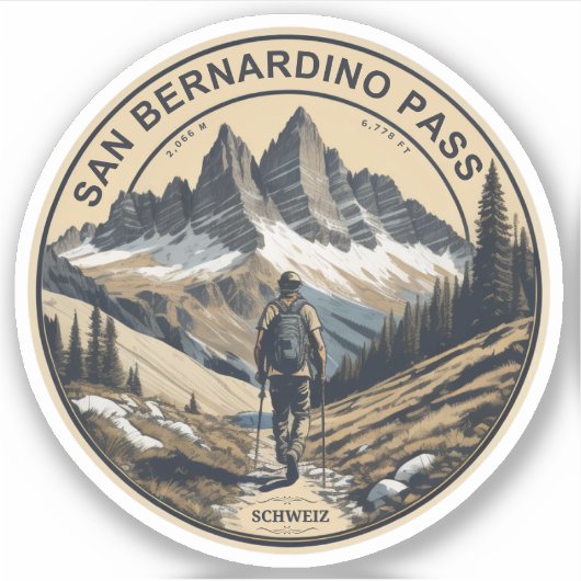 San Bernardino bergpas door de Zwitserse Alpen Sticker (Voorkant)