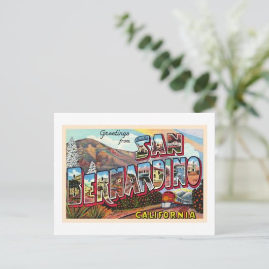 San Bernardino California CA Large Letter Postcard Briefkaart (Staand voorkant)