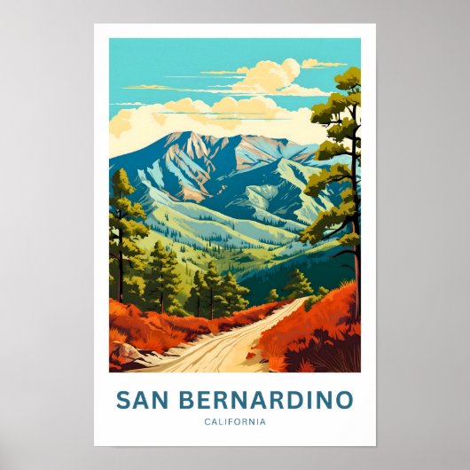 San Bernardino California Reisprint Poster (Voorkant)