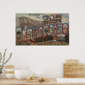 San Bernardino, Californië - grote lettertjes Poster (Keuken)