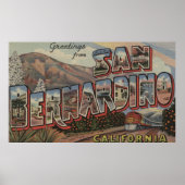 San Bernardino, Californië - grote lettertjes Poster (Voorkant)