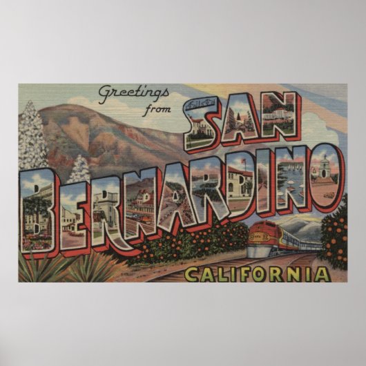San Bernardino, Californië - grote lettertjes Poster (Voorkant)
