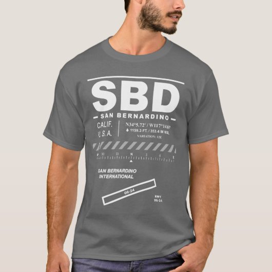 San Bernardino International Airport SBD T-Shirt (Voorkant)