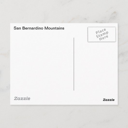 San Bernardino Mountains Briefkaart (Achterkant)