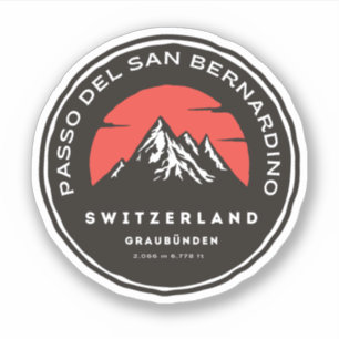 San Bernardino Pas in moto zwitserse apls Sticker