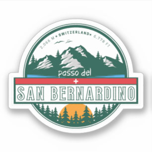 San Bernardino Pas in moto zwitserse apls Sticker
