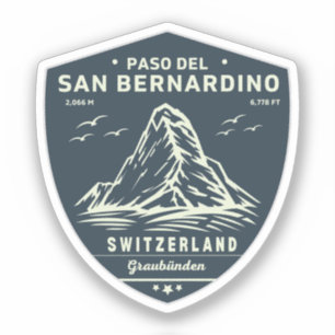 San Bernardino Pas in moto zwitserse apls Sticker