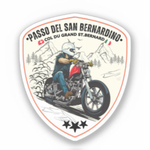 San Bernardino Pass in moto zwitserse apls Sticker