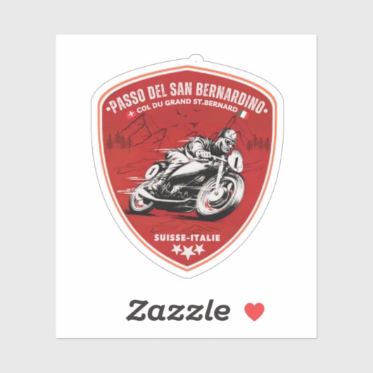 San Bernardino Pass in moto zwitserse apls Sticker (Vel)