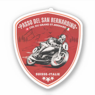 San Bernardino Pass in moto zwitserse apls Sticker