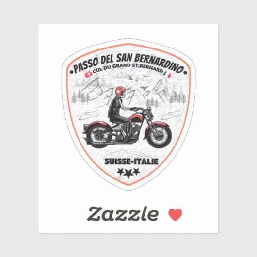 San Bernardino Pass in moto zwitserse apls Sticker (Vel)