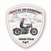 San Bernardino Pass in moto zwitserse apls Sticker (Voorkant)