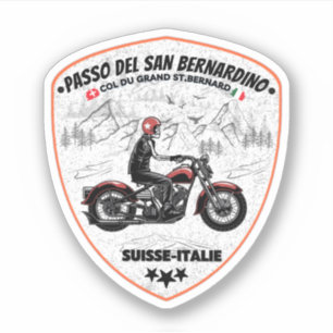 San Bernardino Pass in moto zwitserse apls Sticker