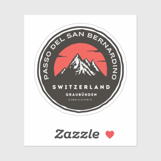San Bernardino Pass in moto zwitserse apls Sticker (Vel)