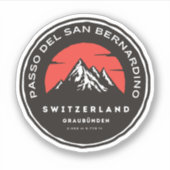 San Bernardino Pass in moto zwitserse apls Sticker (Voorkant)