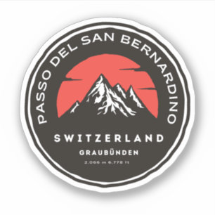 San Bernardino Pass in moto zwitserse apls Sticker