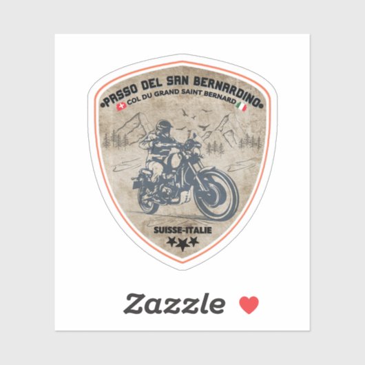 San Bernardino Pass in moto zwitserse apls Sticker (Vel)