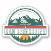 San Bernardino Pass in moto zwitserse apls Sticker (Voorkant)