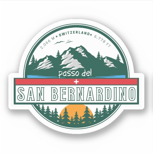 San Bernardino Pass in moto zwitserse apls Sticker (Voorkant)
