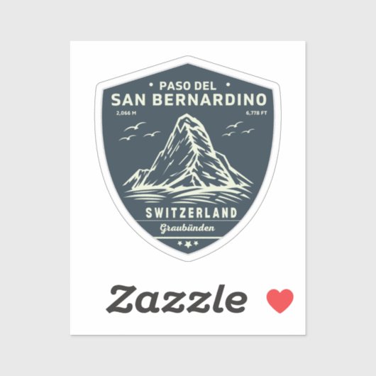 San Bernardino Pass in moto zwitserse apls Sticker (Vel)