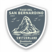 San Bernardino Pass in moto zwitserse apls Sticker (Voorkant)
