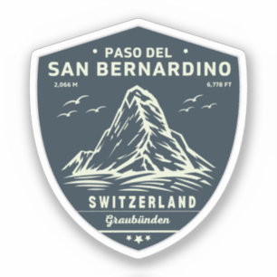 San Bernardino Pass in moto zwitserse apls Sticker